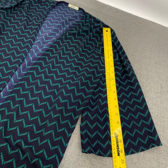 Kori America Open Boho Cardigan Beige Fringe Medium Green Navy Blue Top - Picture 7 of 11